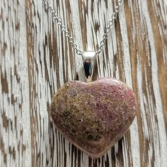 Karis Rhodonite Heart Pendant Necklace